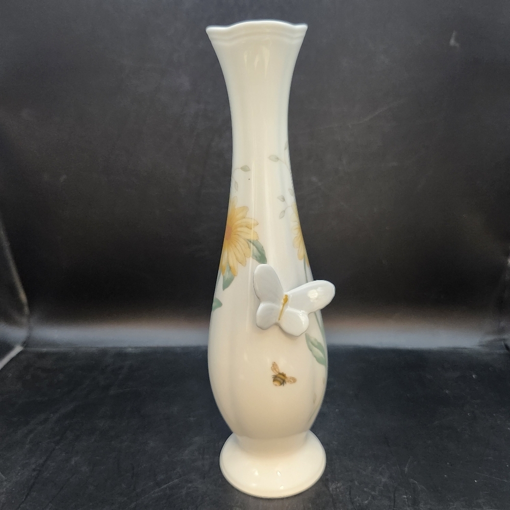 Lenox Butterfly Meadows Bud Vase 8.5" Tall Porcelain